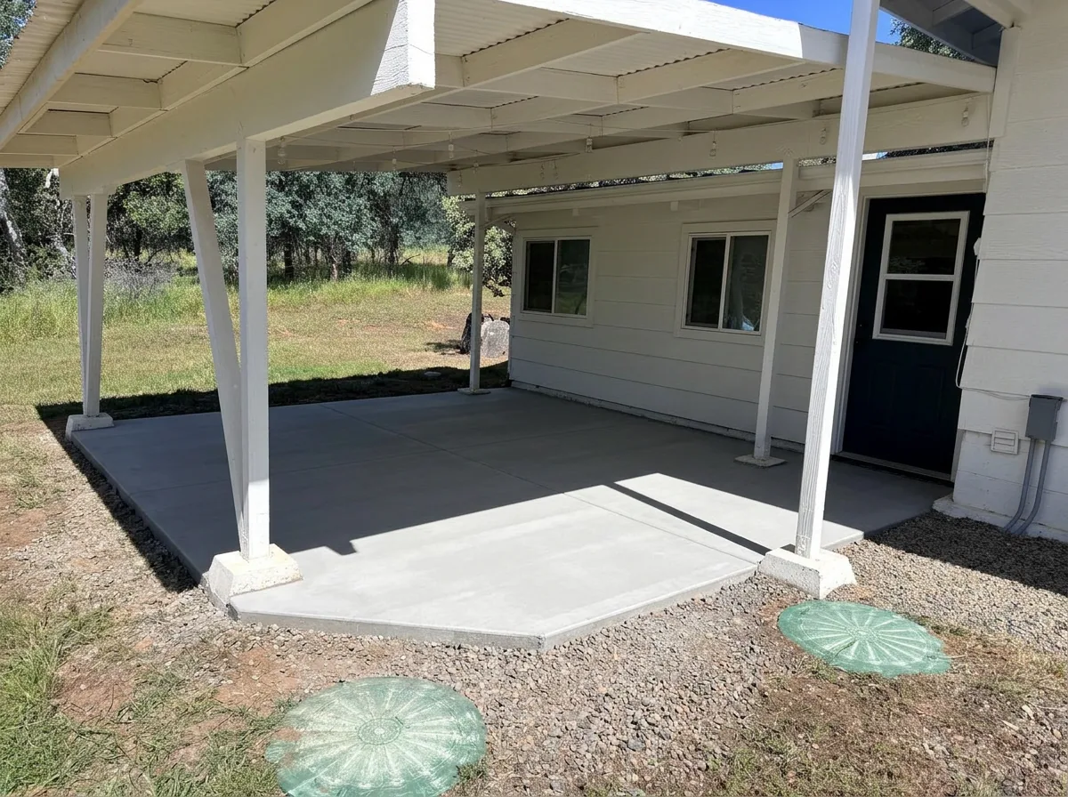 Slab under existing patio cover