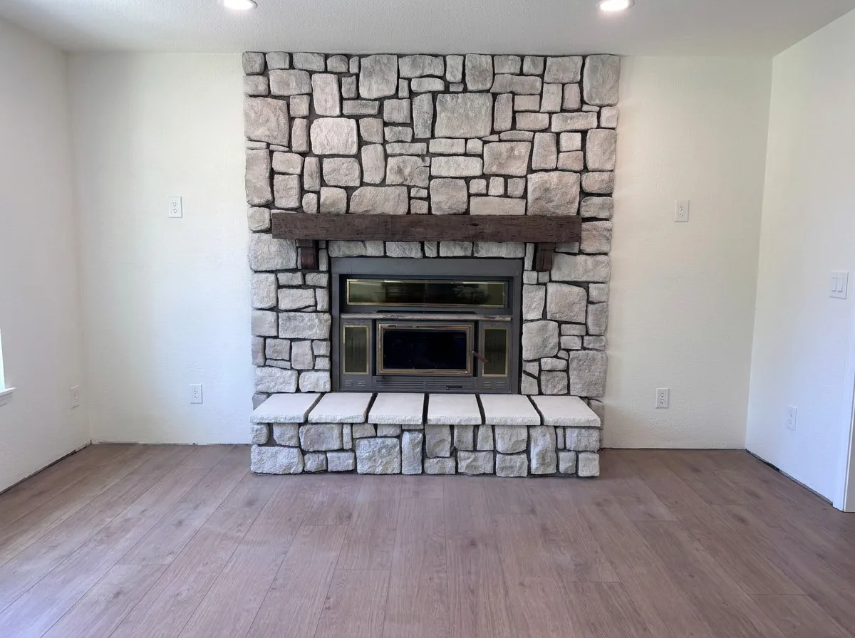 Stone fireplace & interior remodel
